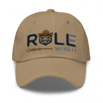 ROLL/ROLE WITH IT Artificer 1 - Black/Gray/Old Gold on Classic Dad Hat