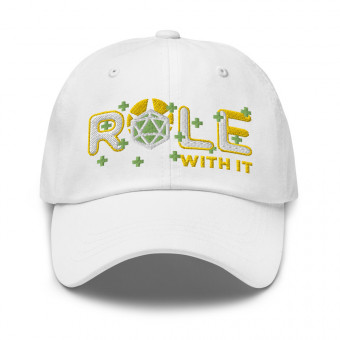 ROLL/ROLE WITH IT Cleric 1 - White/Gold/Kiwi Green on Classic Dad Hat