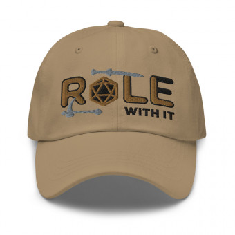 ROLL/ROLE WITH IT Fighter - Old Gold/Black/Gray on Classic Dad Hat