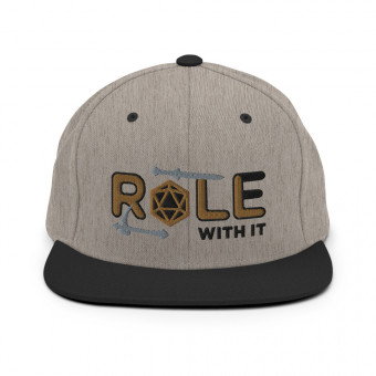 ROLL/ROLE WITH IT Fighter 1 - Old Gold/Black/Gray on Classic Snapback Hat