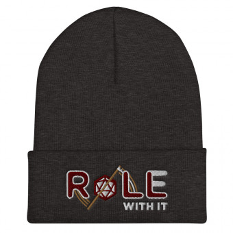 ROLL/ROLE WITH IT Monk 1 - Maroon/White/Old Gold on Cuffed Beanie