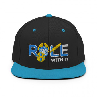 ROLL/ROLE WITH IT Paladin - Aqua-Teal/White/Gold on Classic Snapback Hat