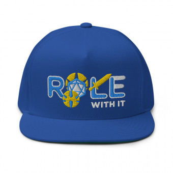 ROLL/ROLE WITH IT Paladin 1 - Aqua-Teal/White/Gold on Flat Bill Cap