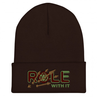 ROLL/ROLE WITH IT Ranger 1 - Maroon/Kiwi Green/Old Gold on Cuffed Beanie