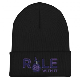 ROLL/ROLE WITH IT Rogue - Navy/Purple/Gray on Cuffed Beanie