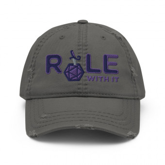 ROLL/ROLE WITH IT Rogue 1 - Navy/Purple/Gray on Distressed Dad Hat