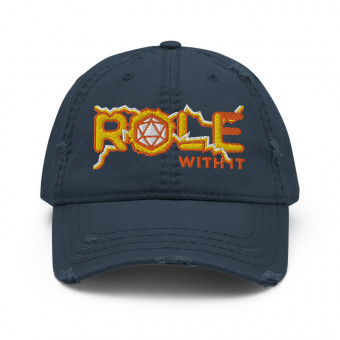 ROLL/ROLE WITH IT Sorcerer 1 - Gold/Orange/White on Distressed Dad Hat