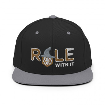 ROLL/ROLE WITH IT Wizard 1 - Old Gold/White/Gray on Classic Snapback Hat