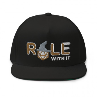 ROLL/ROLE WITH IT Wizard 1 - Old Gold/White/Gray on Flat Bill Cap